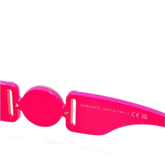 VERSACE EUC Medusa Biggie Square Sunglasses Authentic Pink Gold Designer Luxury main image 9